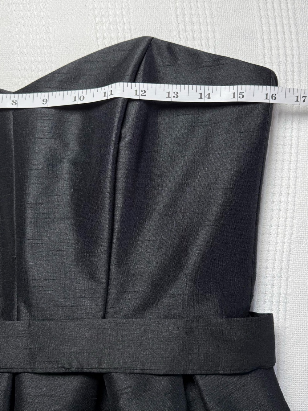 Alfred Sung Strapless Taffeta Cocktail Dress with Pockets & Belt Black Sz 6 - Picture 9 of 11